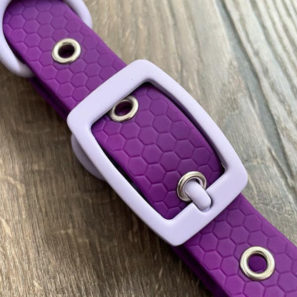 Purple Pastel Hex Waterproof Dog Collar