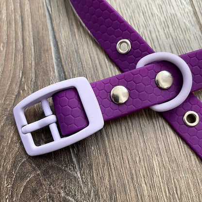 Purple Pastel Hex Waterproof Dog Collar