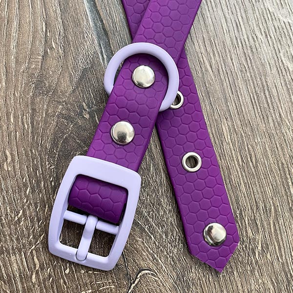 Purple Pastel Hex Waterproof Dog Collar