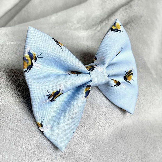 Queen Bee Blue Dog Bow Tie