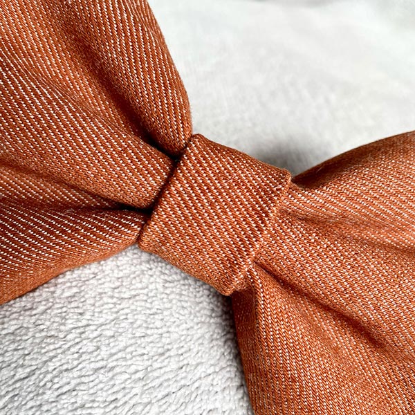 Rust Denim Dog Bow Tie