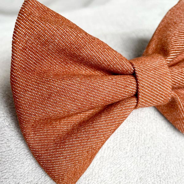 Rust Denim Dog Bow Tie