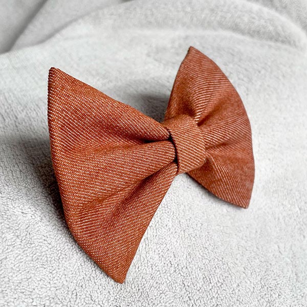 Rust Denim Dog Bow Tie