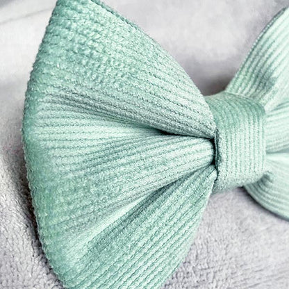 Sage Green Corduroy Dog Bow Tie