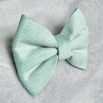 Sage Green Corduroy Dog Bow Tie