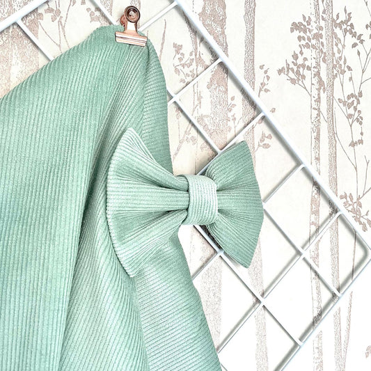 Sage Green Corduroy Dog Bow Tie