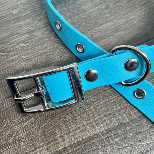 Sky Blue Waterproof Dog Collar