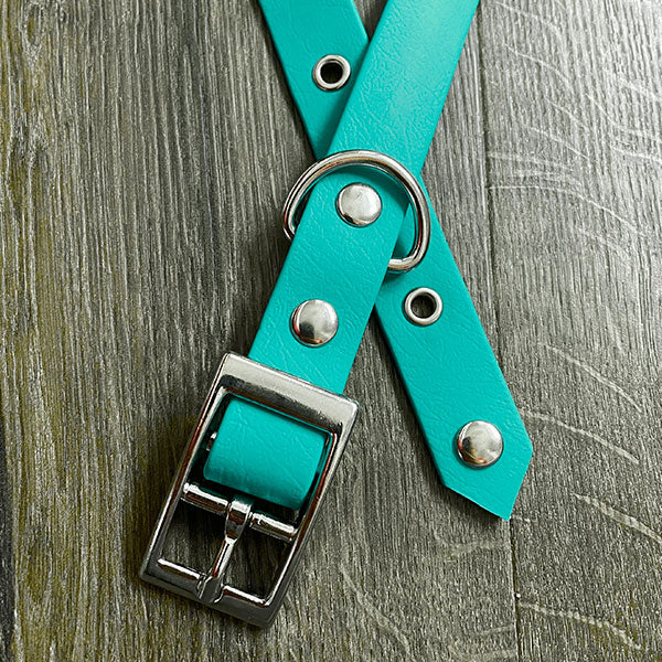 Teal Blue Waterproof Dog Collar