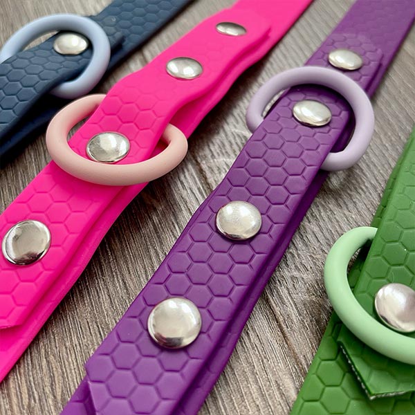 Purple Pastel Hex Waterproof Dog Collar